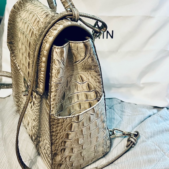 Brahmin Ivory Crocodile Embossed Backpack - mordernwear.com display picture 1